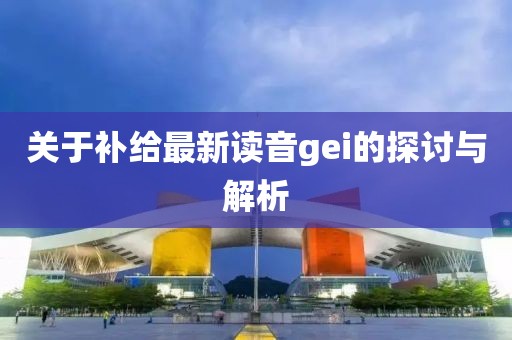 關于補給最新讀音gei的探討與解析