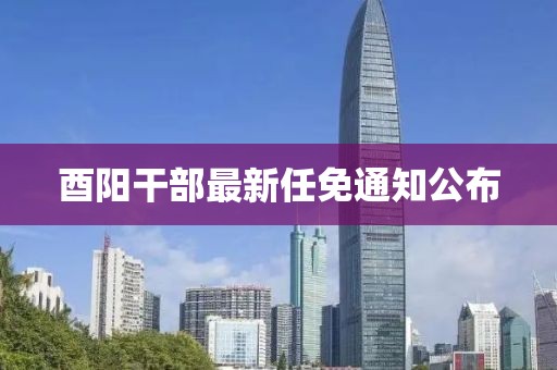 酉陽干部最新任免通知公布