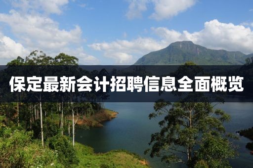 保定最新會計招聘信息全面概覽