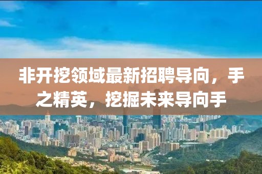 非開挖領(lǐng)域最新招聘導(dǎo)向，手之精英，挖掘未來(lái)導(dǎo)向手