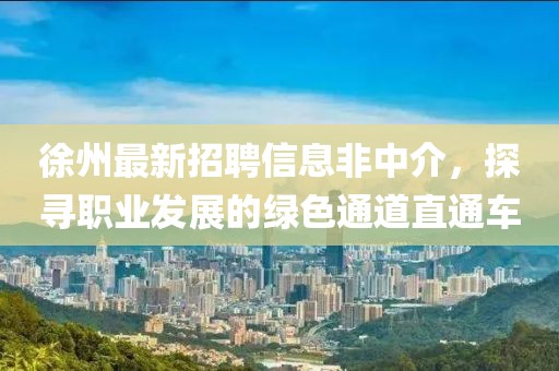 徐州最新招聘信息非中介，探尋職業(yè)發(fā)展的綠色通道直通車