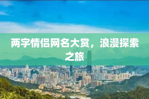 兩字情侶網(wǎng)名大賞，浪漫探索之旅