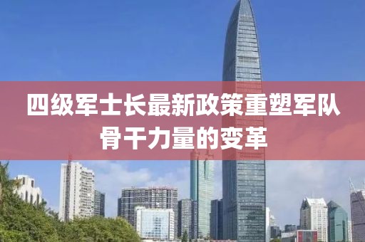 四級(jí)軍士長(zhǎng)最新政策重塑軍隊(duì)骨干力量的變革