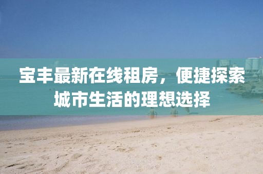 寶豐最新在線租房，便捷探索城市生活的理想選擇
