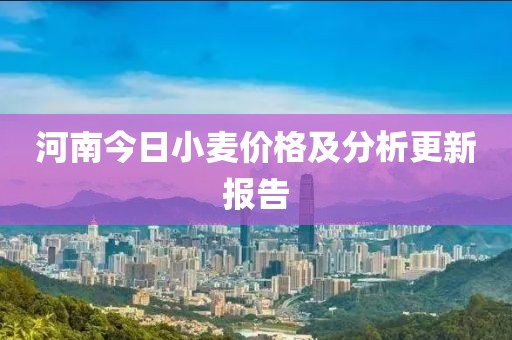 河南今日小麥價格及分析更新報告
