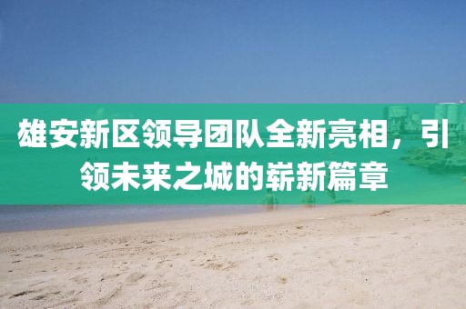 雄安新區(qū)領(lǐng)導(dǎo)團(tuán)隊(duì)全新亮相，引領(lǐng)未來(lái)之城的嶄新篇章