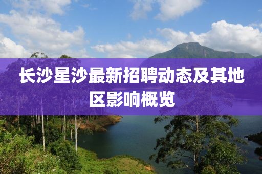 長(zhǎng)沙星沙最新招聘動(dòng)態(tài)及其地區(qū)影響概覽