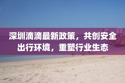 深圳滴滴最新政策，共創(chuàng)安全出行環(huán)境，重塑行業(yè)生態(tài)