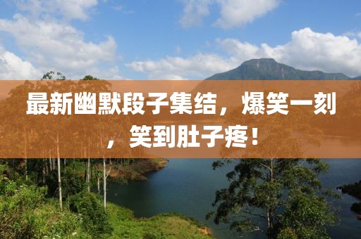 最新幽默段子集結(jié)，爆笑一刻，笑到肚子疼！