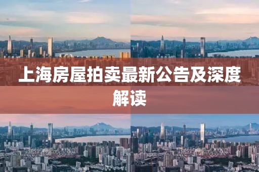上海房屋拍賣最新公告及深度解讀