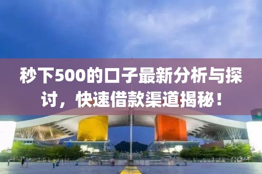 秒下500的口子最新分析與探討，快速借款渠道揭秘！