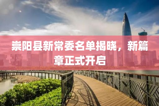 崇陽縣新常委名單揭曉，新篇章正式開啟