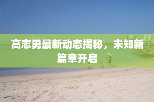 高志勇最新動態(tài)揭秘，未知新篇章開啟
