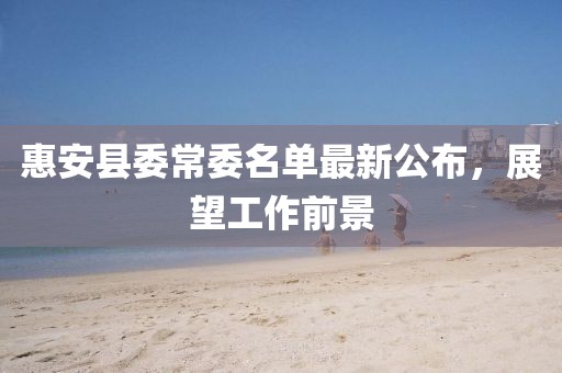 惠安縣委常委名單最新公布，展望工作前景