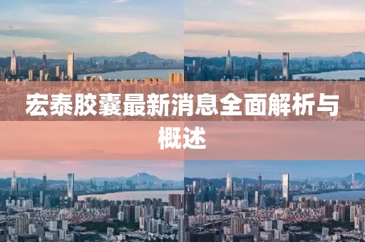 宏泰膠囊最新消息全面解析與概述