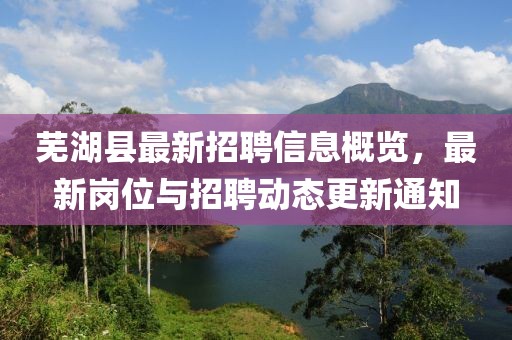 蕪湖縣最新招聘信息概覽，最新崗位與招聘動(dòng)態(tài)更新通知