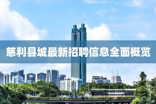 慈利縣城最新招聘信息全面概覽