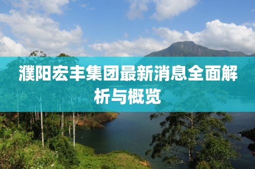 濮陽宏豐集團(tuán)最新消息全面解析與概覽