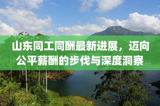 山東同工同酬最新進(jìn)展，邁向公平薪酬的步伐與深度洞察