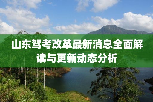 山東駕考改革最新消息全面解讀與更新動態(tài)分析
