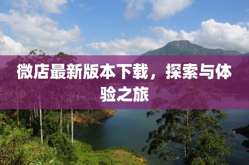 微店最新版本下載，探索與體驗(yàn)之旅
