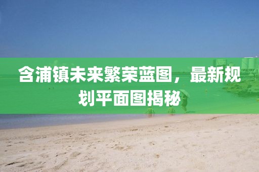 含浦鎮(zhèn)未來繁榮藍(lán)圖，最新規(guī)劃平面圖揭秘