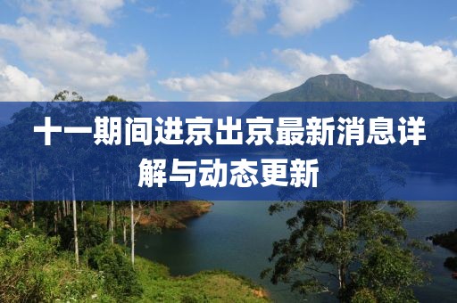 十一期間進(jìn)京出京最新消息詳解與動態(tài)更新