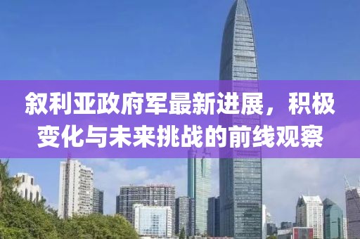 敘利亞政府軍最新進展，積極變化與未來挑戰(zhàn)的前線觀察