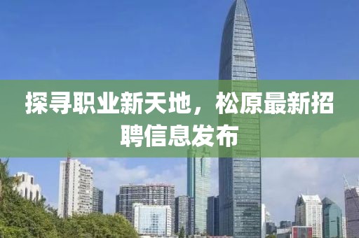 探尋職業(yè)新天地，松原最新招聘信息發(fā)布