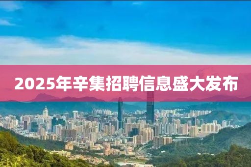 2025年辛集招聘信息盛大發(fā)布