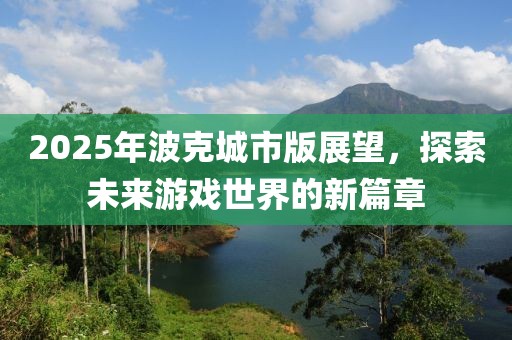 2025年波克城市版展望，探索未來游戲世界的新篇章