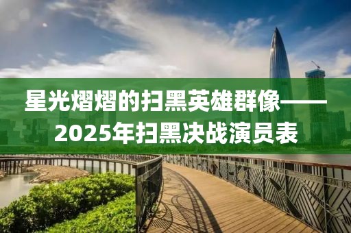 星光熠熠的掃黑英雄群像——2025年掃黑決戰(zhàn)演員表