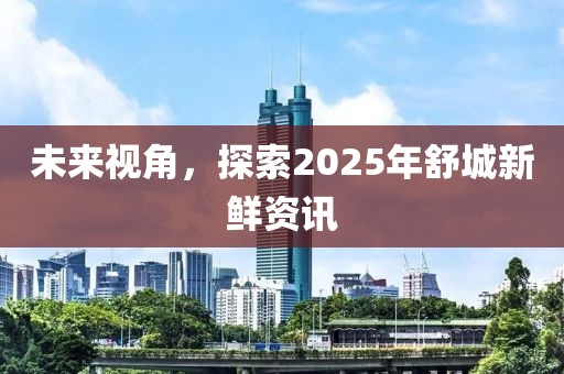 未來視角，探索2025年舒城新鮮資訊