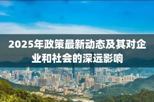 2025年政策最新動態(tài)及其對企業(yè)和社會的深遠影響