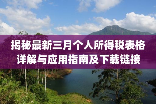 揭秘最新三月個人所得稅表格詳解與應(yīng)用指南及下載鏈接