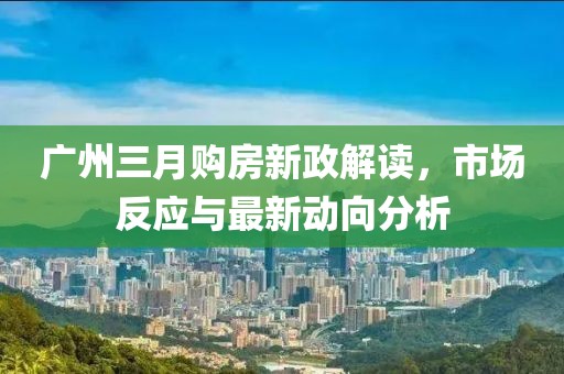 廣州三月購房新政解讀，市場反應(yīng)與最新動向分析