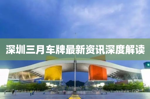 深圳三月車牌最新資訊深度解讀