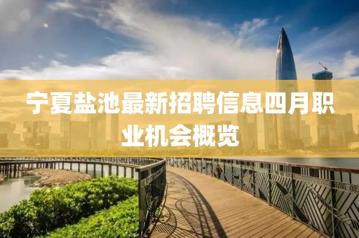 寧夏鹽池最新招聘信息四月職業(yè)機會概覽
