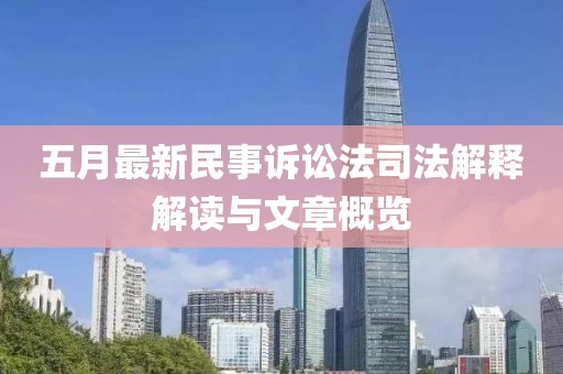 五月最新民事訴訟法司法解釋解讀與文章概覽