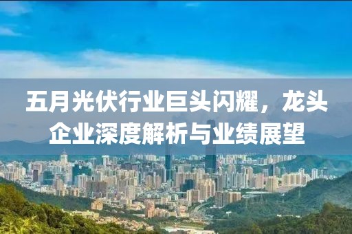 五月光伏行業(yè)巨頭閃耀，龍頭企業(yè)深度解析與業(yè)績展望
