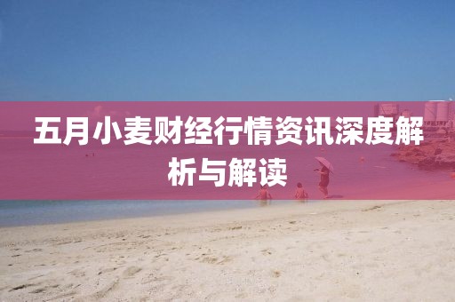 五月小麥財經(jīng)行情資訊深度解析與解讀