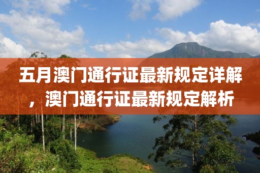 五月澳門通行證最新規(guī)定詳解，澳門通行證最新規(guī)定解析