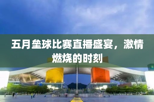 五月壘球比賽直播盛宴，激情燃燒的時刻