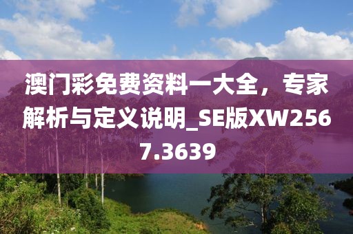 澳門彩免費(fèi)資料一大全，專家解析與定義說明_SE版XW2567.3639
