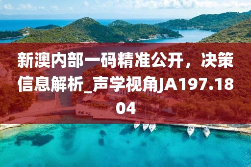 新澳內(nèi)部一碼精準(zhǔn)公開，決策信息解析_聲學(xué)視角JA197.1804