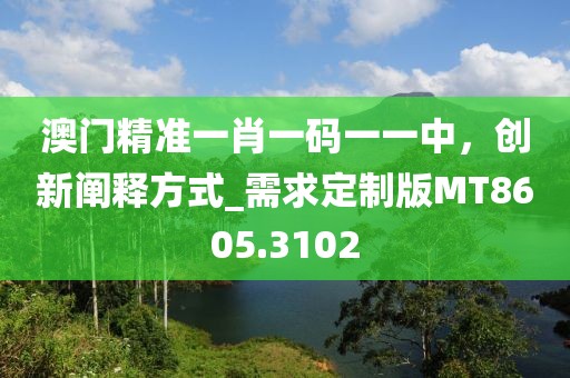 澳門精準(zhǔn)一肖一碼一一中，創(chuàng)新闡釋方式_需求定制版MT8605.3102