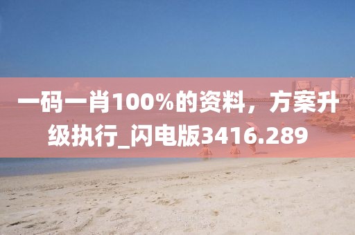 一碼一肖100%的資料，方案升級(jí)執(zhí)行_閃電版3416.289
