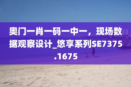 奧門一肖一碼一中一，現(xiàn)場數據觀察設計_悠享系列SE7375.1675
