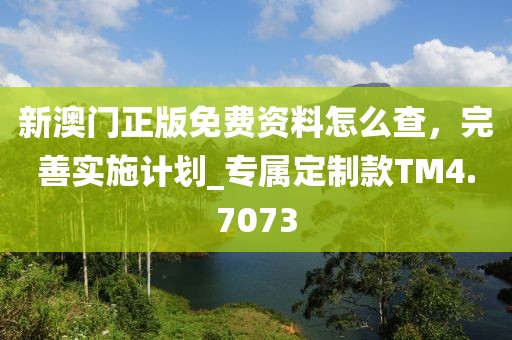 新澳門正版免費(fèi)資料怎么查，完善實(shí)施計(jì)劃_專屬定制款TM4.7073