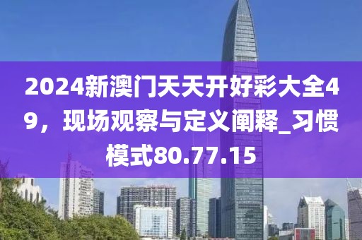 2024新澳門(mén)天天開(kāi)好彩大全49，現(xiàn)場(chǎng)觀察與定義闡釋_習(xí)慣模式80.77.15